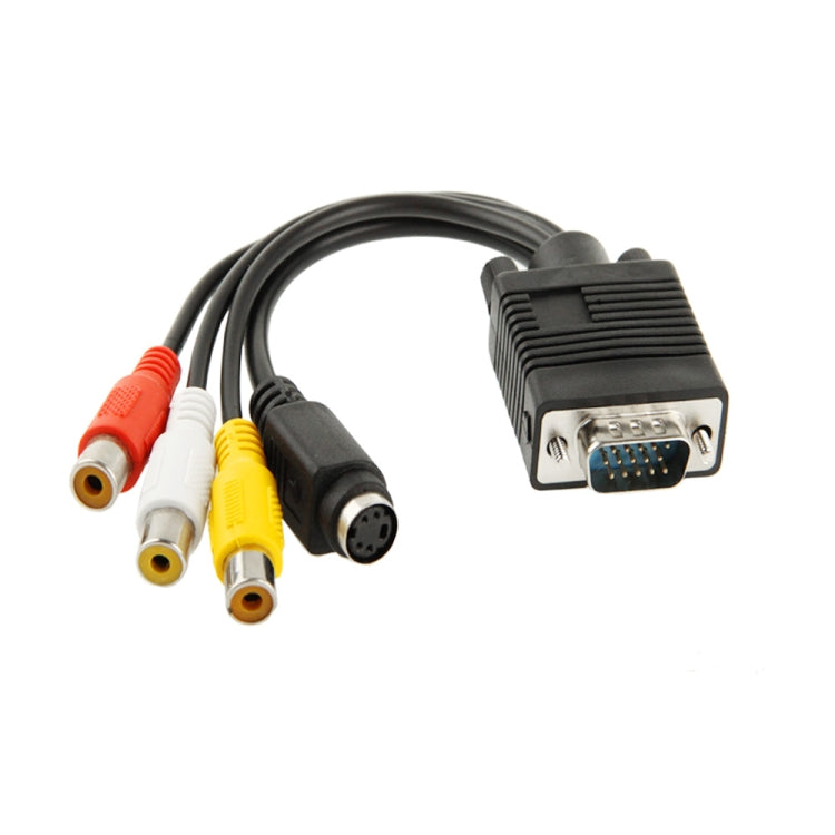 VGA to S-Video AV RCA TV 변환 케이블 어댑터 2 오디오 케이블 포함, VGA to S-Video