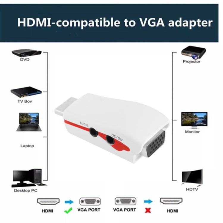 풀 HD 1080P HDMI to VGA 어댑터 전원 및 오디오용, S-PC-0470, S-PC-0470B
