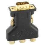 VGA 15핀 수컷 to 3 RCA 컴포넌트 암컷 어댑터, VGA