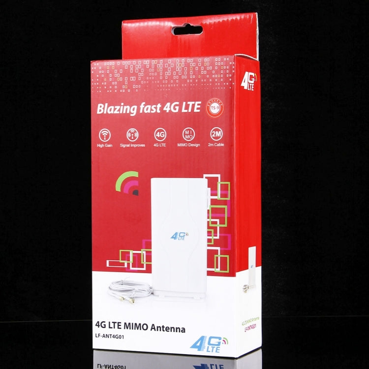 LF-ANT4G01 실내 88dBi 4G LTE MIMO 안테나 2개 2m 커넥터 와이어 포함, TS-9 포트, TS-9 포트
