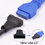 USB 2.0 9핀 마더보드 암 to USB 3.0 19핀 하우징 수컷 어댑터 케이블, 길이: 15cm, 9핀 암 to 19핀 수컷