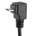 90도 마이크로 USB 수형 to 마이크로 USB 암형 어댑터 케이블, 길이: 25cm