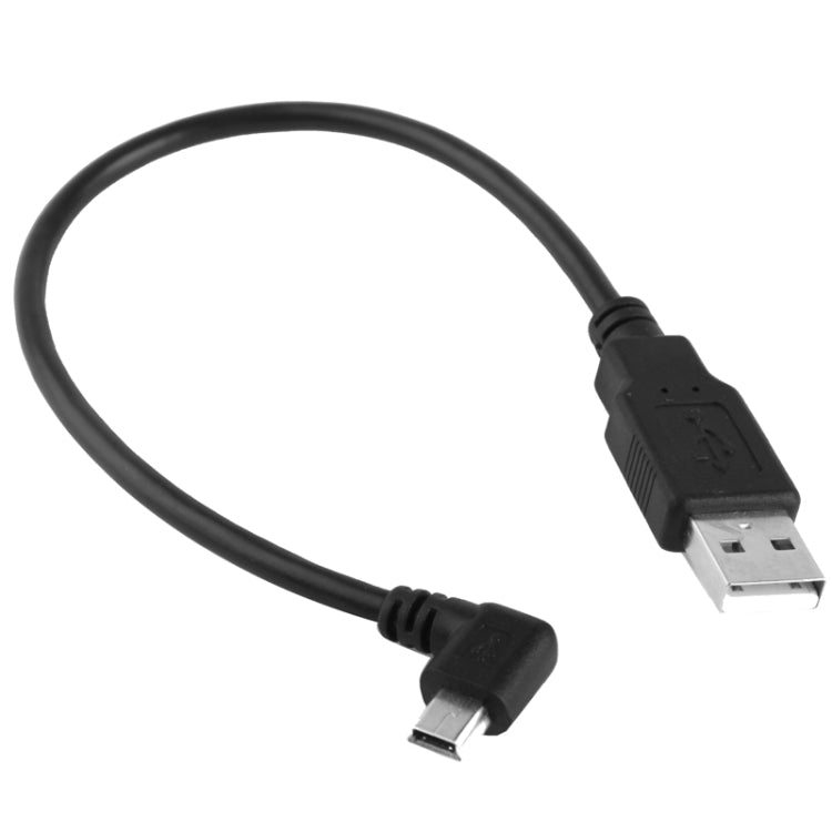 90도 미니 USB 수컷 to USB 2.0 AM 어댑터 케이블, 길이: 25cm, 오른쪽 각도 미니 USB