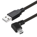 90도 미니 USB 수컷 to USB 2.0 AM 어댑터 케이블, 길이: 25cm, 오른쪽 각도 미니 USB