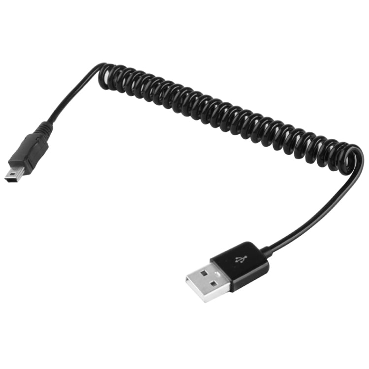 미니 5핀 USB to USB 2.0 AM 코일 케이블 / 스프링 케이블, 길이: 25cm (최대 80cm까지 연장 가능), 미니 USB to USB AM, 길이: 80cm