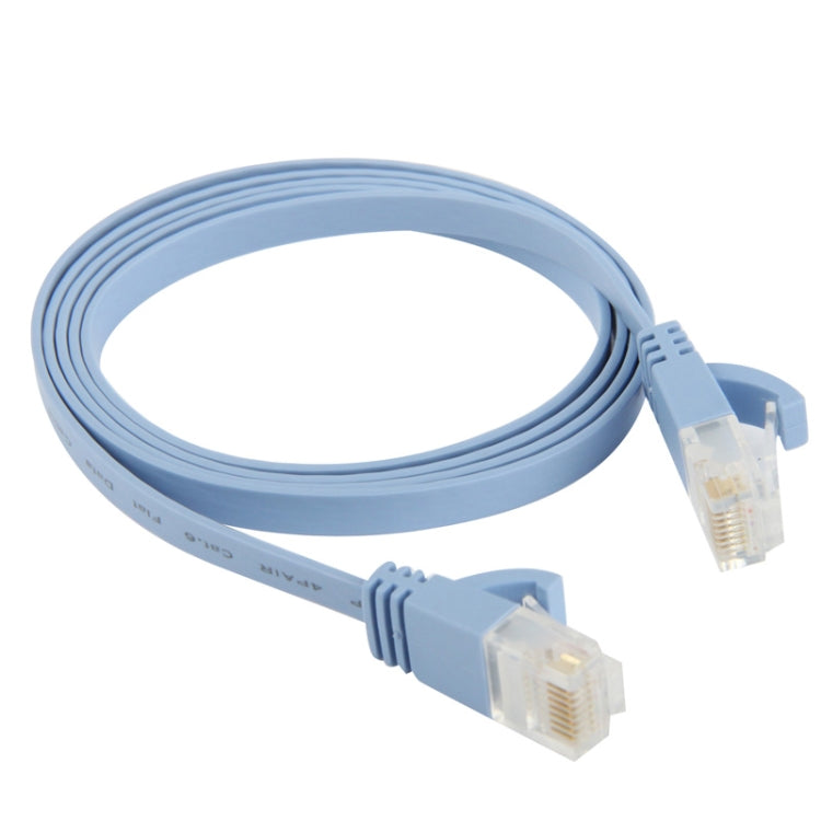 1m 초박형 평면 이더넷 네트워크 LAN 케이블, CAT6, 길이: 1m (베이비 블루)