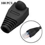 RJ45용 네트워크 케이블 부츠 캡 커버, 블랙 (1팩 100개, 가격은 100개 기준), 100개 블랙, 100개 레드, 100개 블루, 100개 화이트, 100개 그린, 100개 그레이, 100개 옐로우