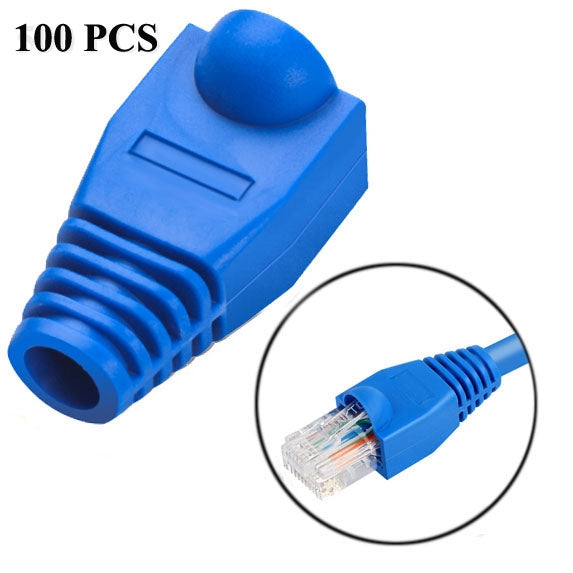 RJ45용 네트워크 케이블 부츠 캡 커버, 블랙 (1팩 100개, 가격은 100개 기준), 100개 블랙, 100개 레드, 100개 블루, 100개 화이트, 100개 그린, 100개 그레이, 100개 옐로우