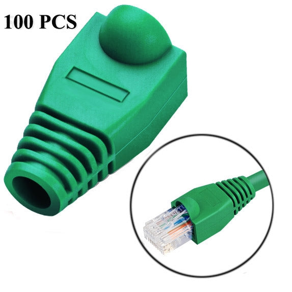 RJ45용 네트워크 케이블 부츠 캡 커버, 블랙 (1팩 100개, 가격은 100개 기준), 100개 블랙, 100개 레드, 100개 블루, 100개 화이트, 100개 그린, 100개 그레이, 100개 옐로우