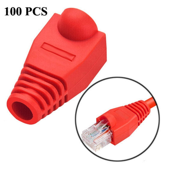 RJ45용 네트워크 케이블 부츠 캡 커버, 블랙 (1팩 100개, 가격은 100개 기준), 100개 블랙, 100개 레드, 100개 블루, 100개 화이트, 100개 그린, 100개 그레이, 100개 옐로우