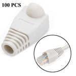 RJ45용 네트워크 케이블 부츠 캡 커버, 블랙 (1팩 100개, 가격은 100개 기준), 100개 블랙, 100개 레드, 100개 블루, 100개 화이트, 100개 그린, 100개 그레이, 100개 옐로우