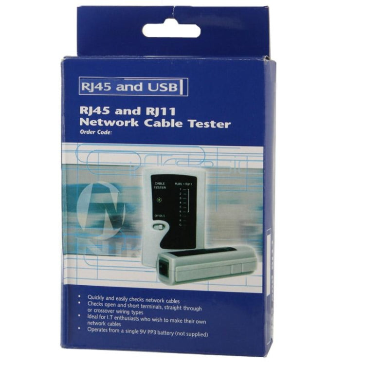 RJ45 및 RJ11 네트워크 케이블 테스터, RJ45/RJ11 블랙