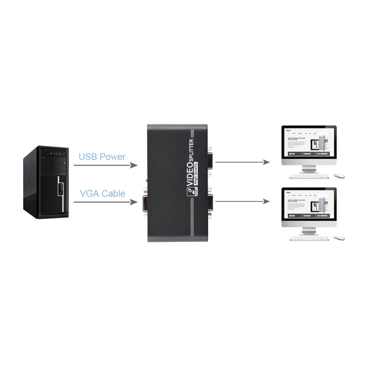 VGA-102A 1대 2포트 1920 x 1440 VGA 분배기, 2포트