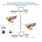 고품질 오디오 비디오 스테레오 RCA AV 케이블, 길이: 1.5m