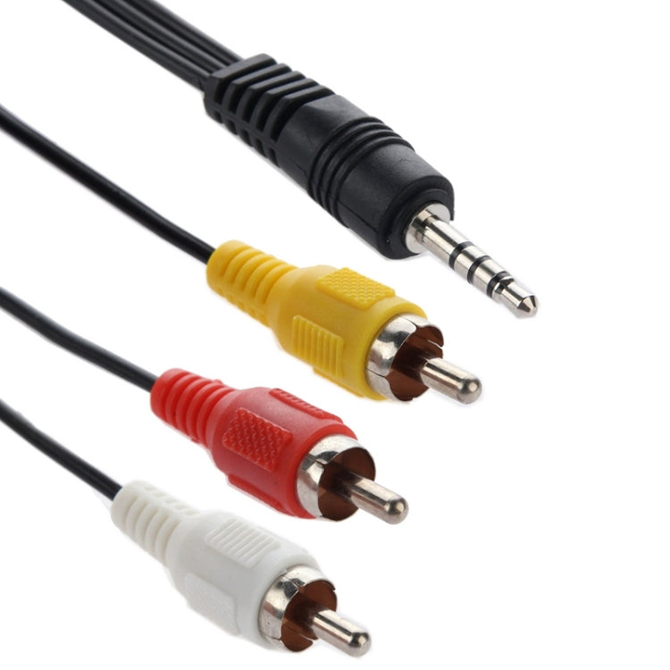 3.5mm 수컷 스테레오 잭 to 3 수컷 RCA 플러그 케이블, 길이: 75cm