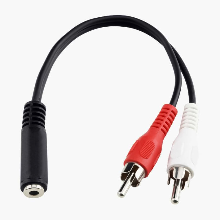 3.5mm 암컷 스테레오 잭 to 2 수컷 RCA 플러그 케이블, 길이: 38cm, 3.5mm to 2 RCA 수컷
