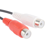 2 RCA 암컷 to 1 RCA 수컷 Y 분배기 비디오 케이블 어댑터, 길이: 26.5cm, 1 RCA 수컷 to 2 RCA 암컷