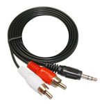 일반 품질 잭 3.5mm 스테레오 to RCA 수컷 오디오 케이블, 길이: 3m, 길이: 3m