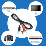 일반 품질 잭 3.5mm 스테레오 to RCA 수컷 오디오 케이블, 길이: 3m, 길이: 3m