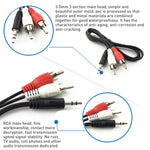 고품질 잭 3.5mm 스테레오 to RCA 수컷 오디오 케이블, 길이: 5m, 고품질, 길이: 5m
