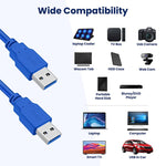 USB 3.0 A 타입 수컷-수컷 AM-AM 연장 케이블, 길이: 3m, 길이: 3m