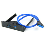 USB 3.0 전면 패널 플로피 디스크 베이 20핀 2포트 허브 브래킷 케이블, 2포트 USB 3.0 (블랙)