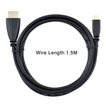 1.5m 마이크로 HDMI to HDMI 19핀 케이블, 1.4 버전, HDMI 수컷, 길이: 1.5m
