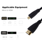 1.5m 마이크로 HDMI to HDMI 19핀 케이블, 1.4 버전, HDMI 수컷, 길이: 1.5m