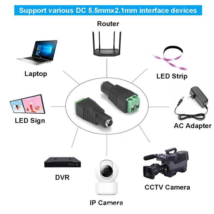CCTV DC 전원 암잭 커넥터 10개