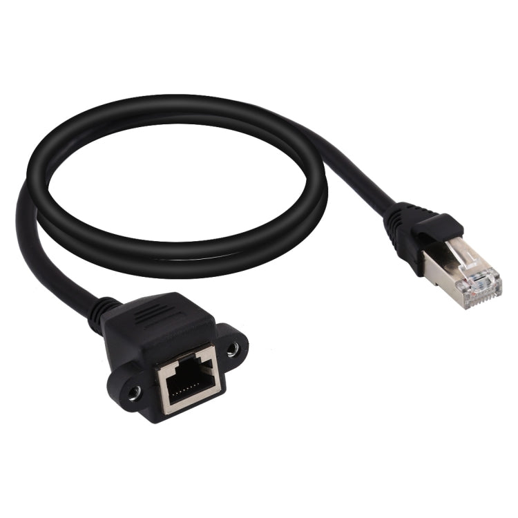 RJ45 암-수 CAT5E 네트워크 패널 마운트 나사 잠금 연장 케이블, 길이: 1.5m, 1.5m