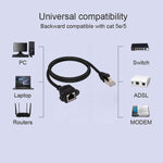 RJ45 암-수 CAT5E 네트워크 패널 마운트 나사 잠금 연장 케이블, 길이: 1.5m, 1.5m