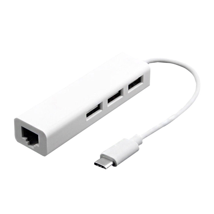 Type-C to 3 x USB 및 RJ45 다기능 어댑터, 길이: 13cm, 3포트 USB+RJ45