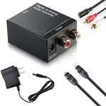 디지털 광 코액셜 토스링크 to 아날로그 RCA 오디오 컨버터(블랙), Spdif+Coaxial to 2RCA