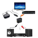 아날로그 RCA to 디지털 광 코액셜 토스링크 오디오 컨버터(블랙), 2RCA to Spdif+Coaxial