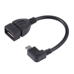 90도 마이크로 USB 수형 to USB 2.0 AF 어댑터 케이블 OTG 기능 포함, 갤럭시 / 노키아 / LG / 블랙베리 / HTC 원 X / 아마존 킨들 / 소니 엑스페리아 등용 (40cm)