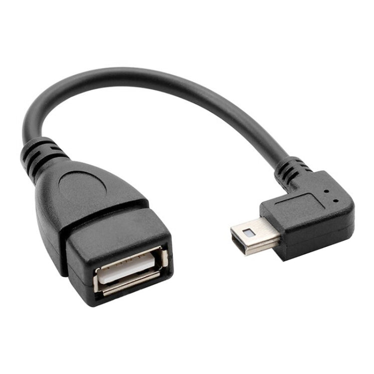 90도 미니 USB 수 to USB 2.0 AF 어댑터 케이블 OTG 기능 포함, 길이: 13cm, 오른쪽 각도 미니 USB, 13cm