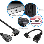 90도 미니 USB 수 to USB 2.0 AF 어댑터 케이블 OTG 기능 포함, 길이: 13cm, 오른쪽 각도 미니 USB, 13cm