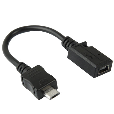 미니 USB 암컷 to 마이크로 USB 수컷 케이블 어댑터, 길이: 13cm