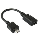미니 USB 암컷 to 마이크로 USB 수컷 케이블 어댑터, 길이: 13cm