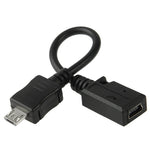 미니 USB 암컷 to 마이크로 USB 수컷 케이블 어댑터, 길이: 13cm
