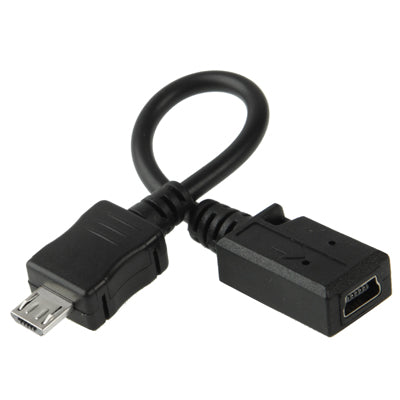 미니 USB 암컷 to 마이크로 USB 수컷 케이블 어댑터, 길이: 13cm