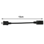 미니 USB 암컷 to 마이크로 USB 수컷 케이블 어댑터, 길이: 13cm