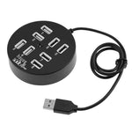 고속 8포트 USB 2.0 휴대용 원형 허브, 길이: 60cm 원형 8포트 USB 2.0 허브 멀티포트 분배기 확장 어댑터 노트북 PC용, 1TB 모바일 HDD 지원, 원형(화이트), 원형(블랙)
