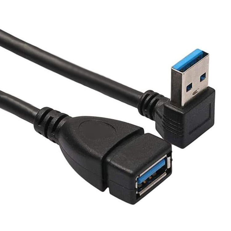 USB 3.0 다운 앵글 90도 연장 케이블 수-암 어댑터 코드, 길이: 15cm, 다운 앵글 AM to AF, 길이: 15cm