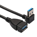 USB 3.0 다운 앵글 90도 연장 케이블 수-암 어댑터 코드, 길이: 15cm, 다운 앵글 AM to AF, 길이: 15cm