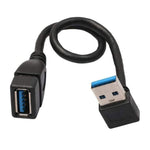 USB 3.0 다운 앵글 90도 연장 케이블 수-암 어댑터 코드, 길이: 15cm, 다운 앵글 AM to AF, 길이: 15cm