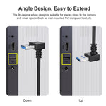 USB 3.0 다운 앵글 90도 연장 케이블 수-암 어댑터 코드, 길이: 15cm, 다운 앵글 AM to AF, 길이: 15cm