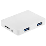 CR-H302 미러 표면 4포트 USB 3.0 슈퍼 스피드 5Gbps 허브 + 60cm USB 3.0 전송 케이블, H302 화이트, H302 블랙