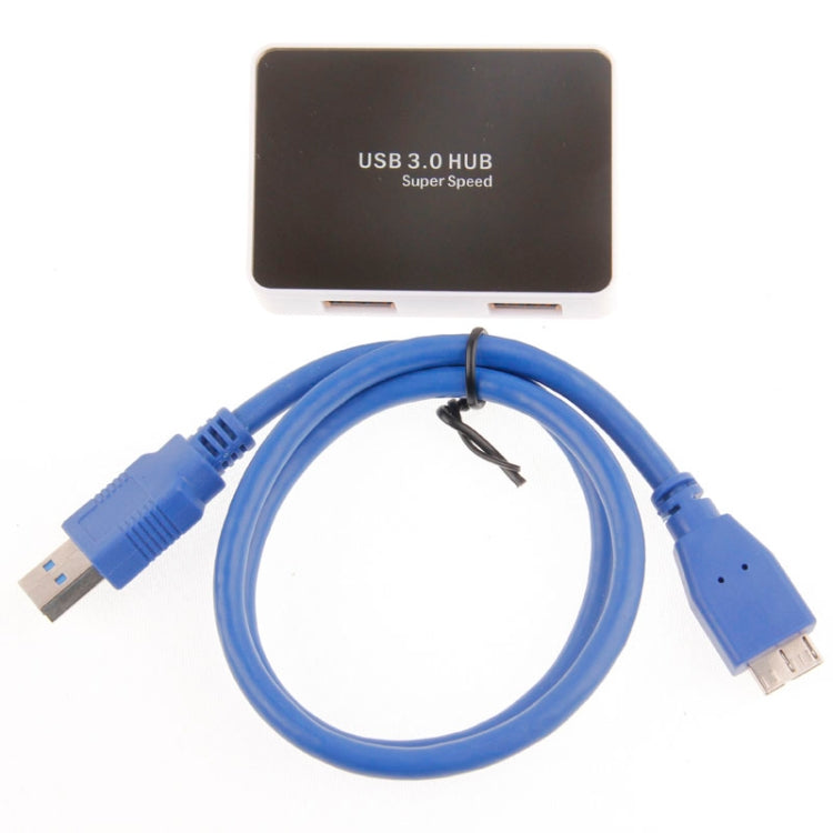 CR-H302 미러 표면 4포트 USB 3.0 슈퍼 스피드 5Gbps 허브 + 60cm USB 3.0 전송 케이블, H302 화이트, H302 블랙