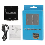 HD 1080P HDMI 미니 VGA to HDMI 스케일러 박스 오디오 비디오 디지털 변환기 어댑터 PC / HDTV용, HD 1080P